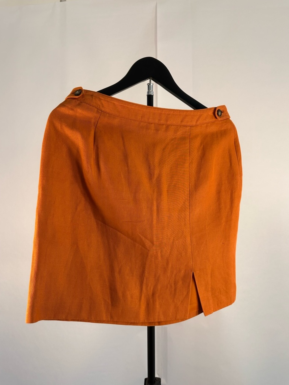 Ann Taylor Orange Mini Skirt with Button Waist Tabs